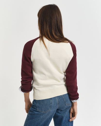 Color Blocked Crew Neck Sweater