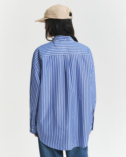 Oversized Striped Poplin Shirt