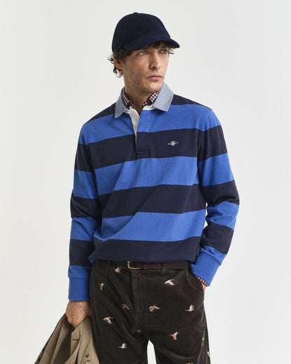 Chambray Collar Striped Heavy Rugger