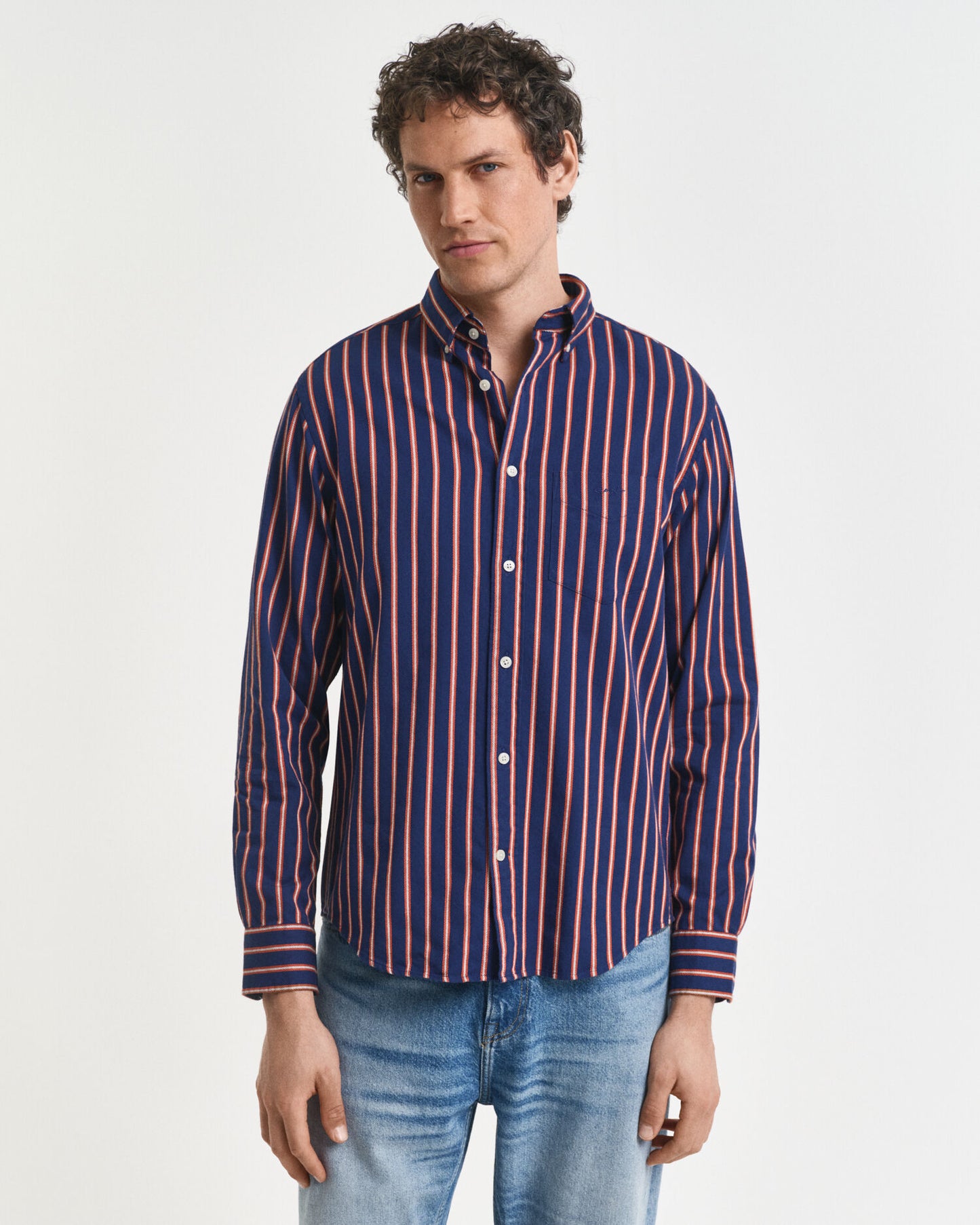 Regular Fit Dobby Striped Twill Shirt