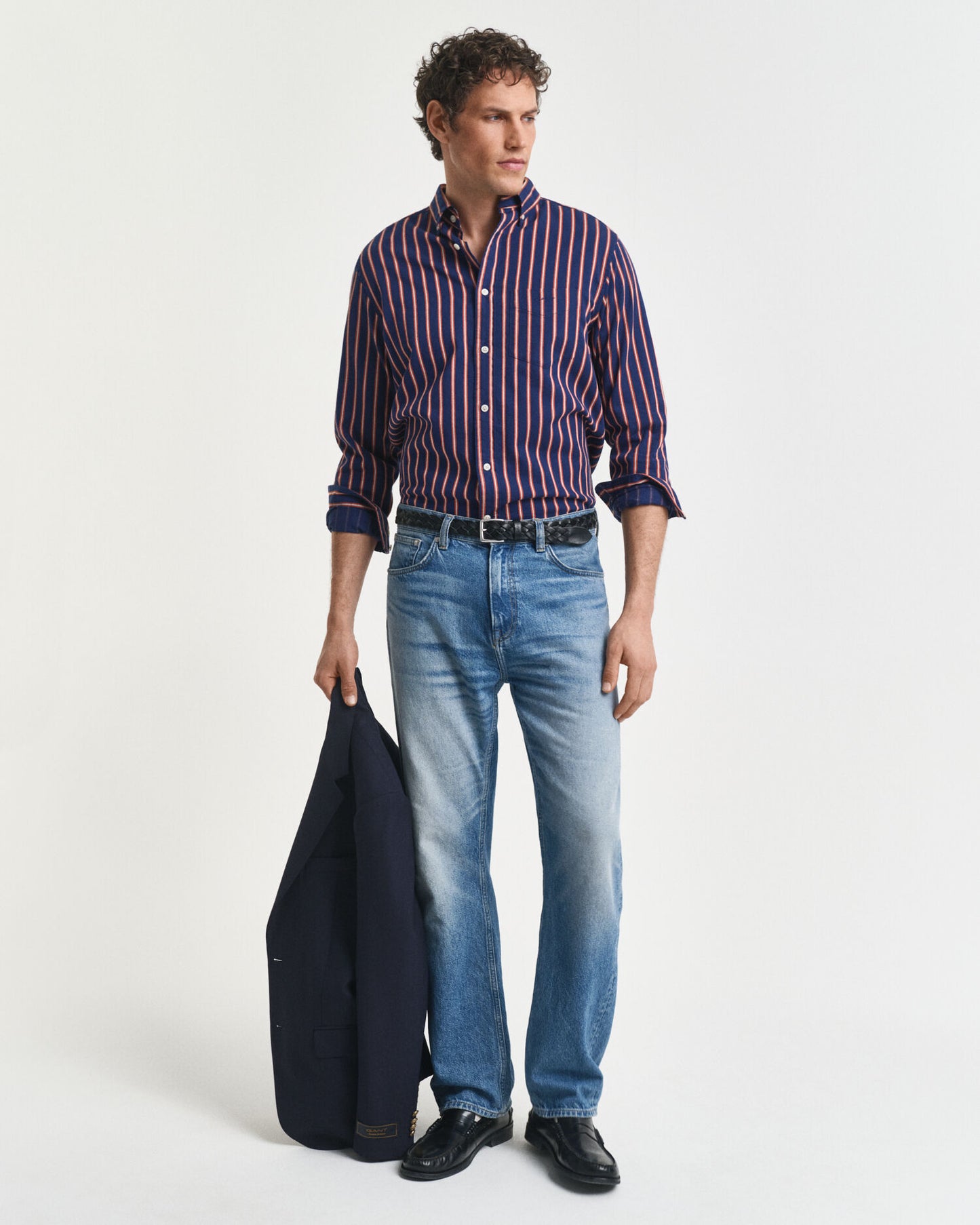 Regular Fit Dobby Striped Twill Shirt