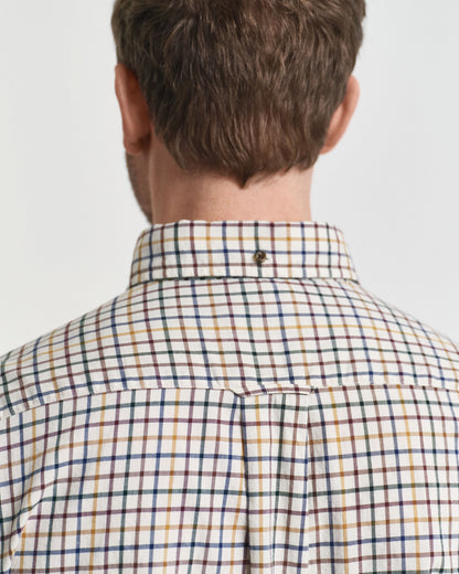 Regular Fit Tattersall Checked Twill Shirt