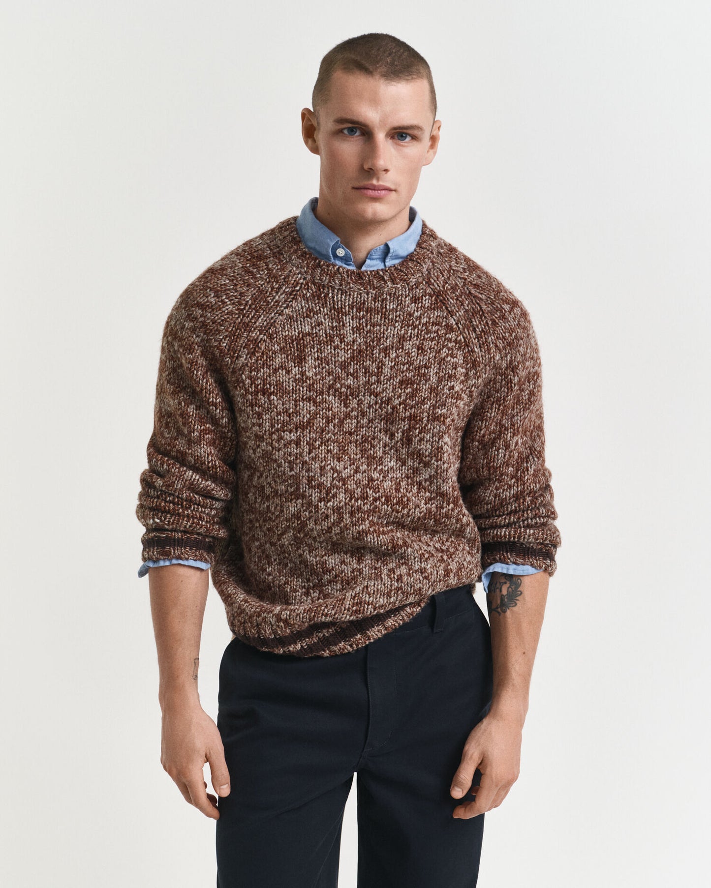 M¨|lange Wool Crew Neck Sweater