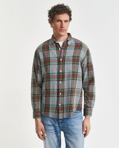 Relaxed Fit Lightweight Checked Twill Shirt