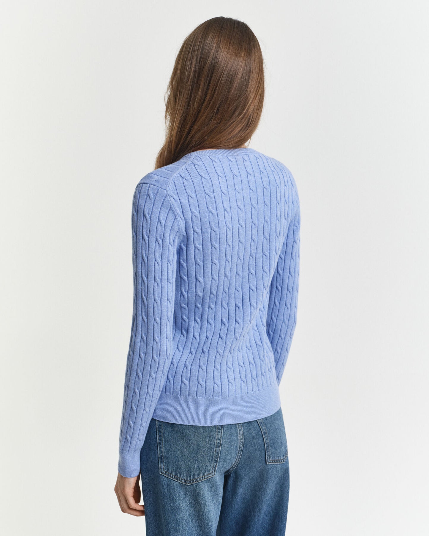 Stretch Cotton Cable Knit Cardigan