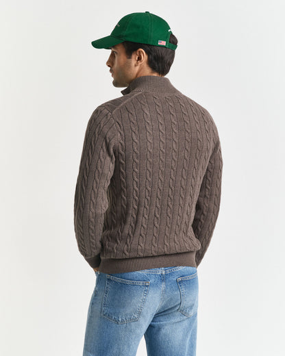 Cotton Cable Knit Half-Zip Sweater