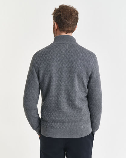 Micro Textured Zip Sweater
