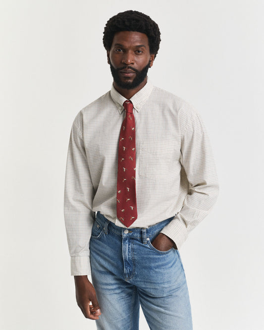 Oversized Fit Checked Luxury Oxford Shirt