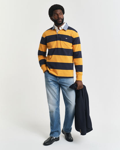 Chambray Collar Striped Heavy Rugger