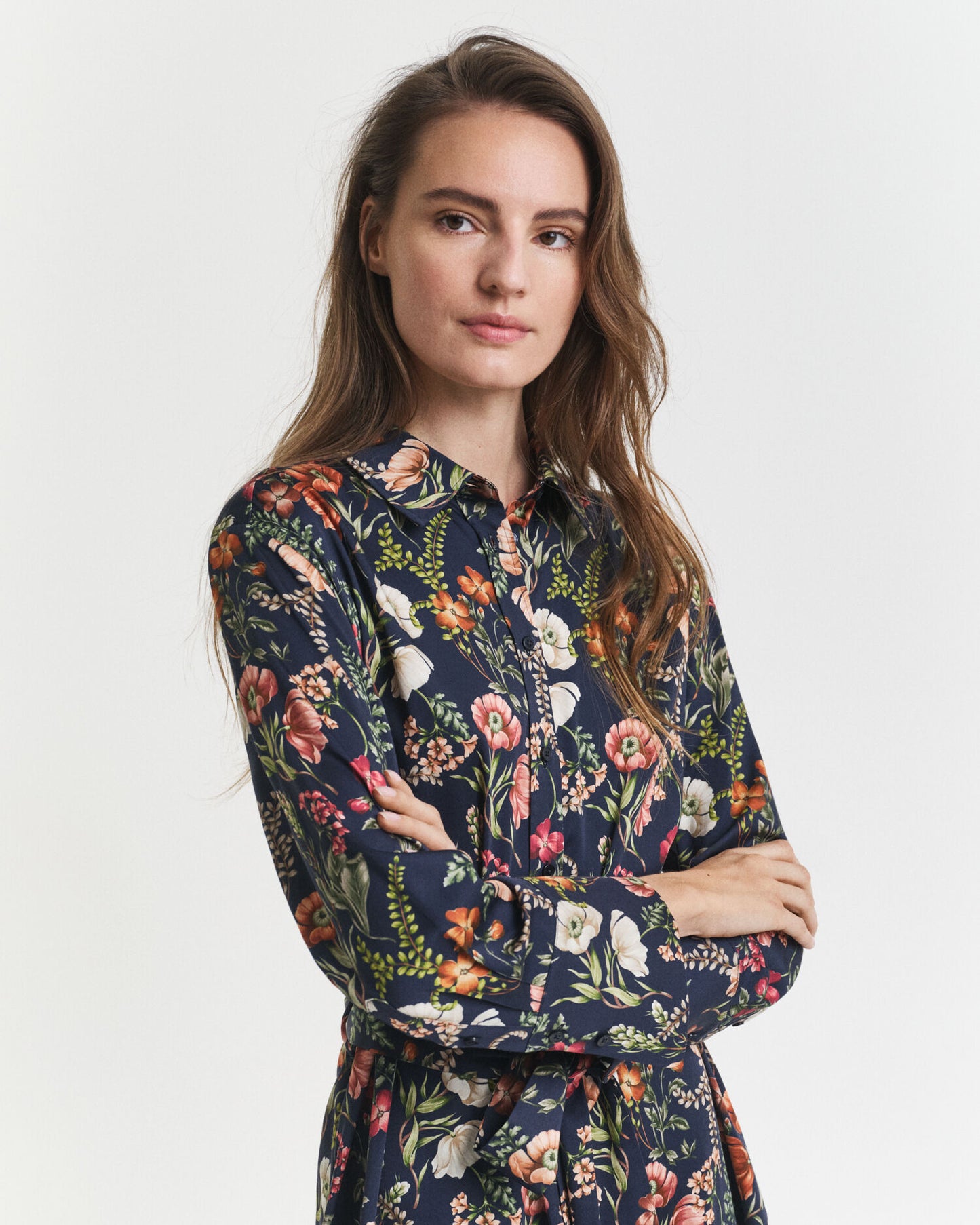 Floral Print Viscose Shirt Dress