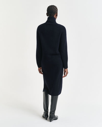 Knit Detail Turtleneck Dress