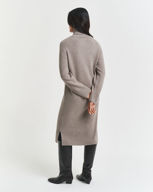 Knit Detail Turtleneck Dress