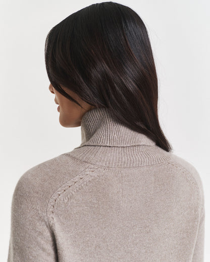 Knit Detail Turtleneck Dress