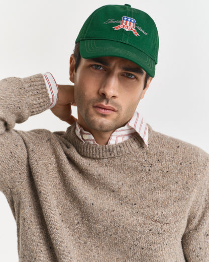 Wool Blend Nepps Crew Neck Sweater