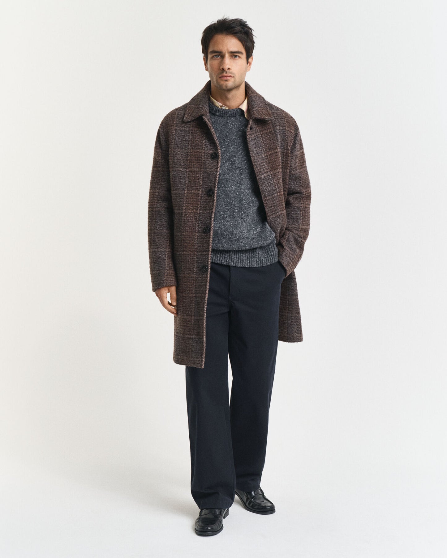 Wool Blend Nepps Crew Neck Sweater