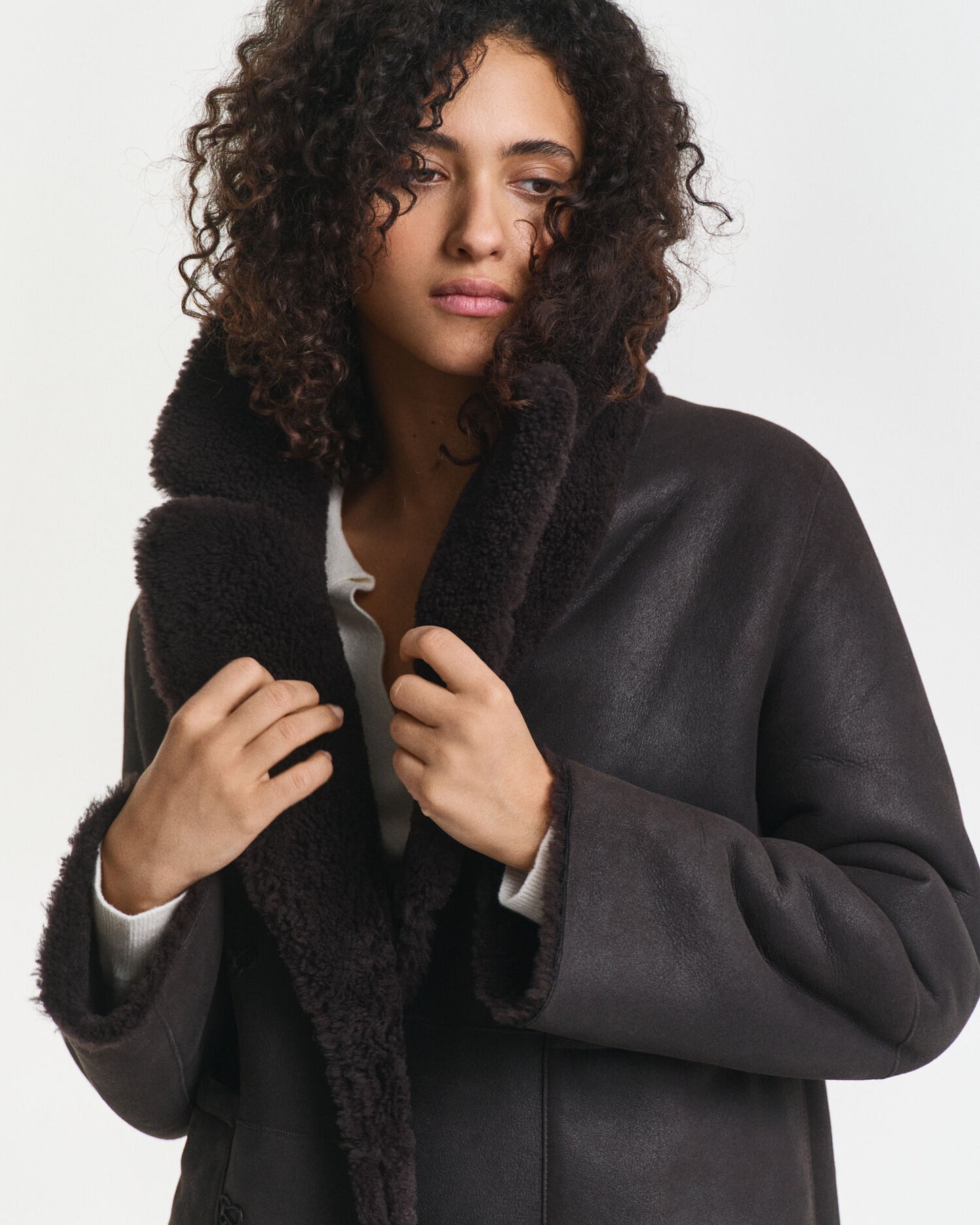 Reversible Shearling Peacoat