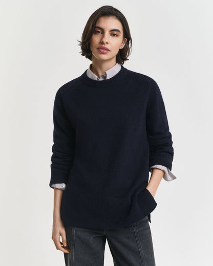 Soft Wool Cashmere Blend Crew Neck Sweater