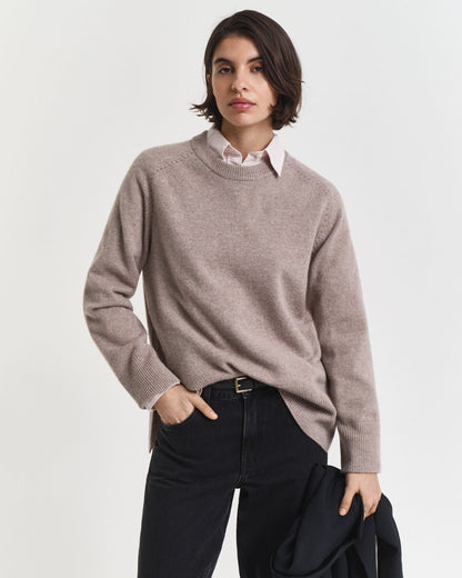 Soft Wool Cashmere Blend Crew Neck Sweater