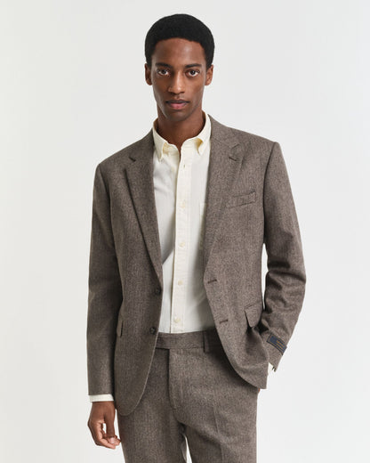 Slim Fit Flannel Herringbone Suit Jacket