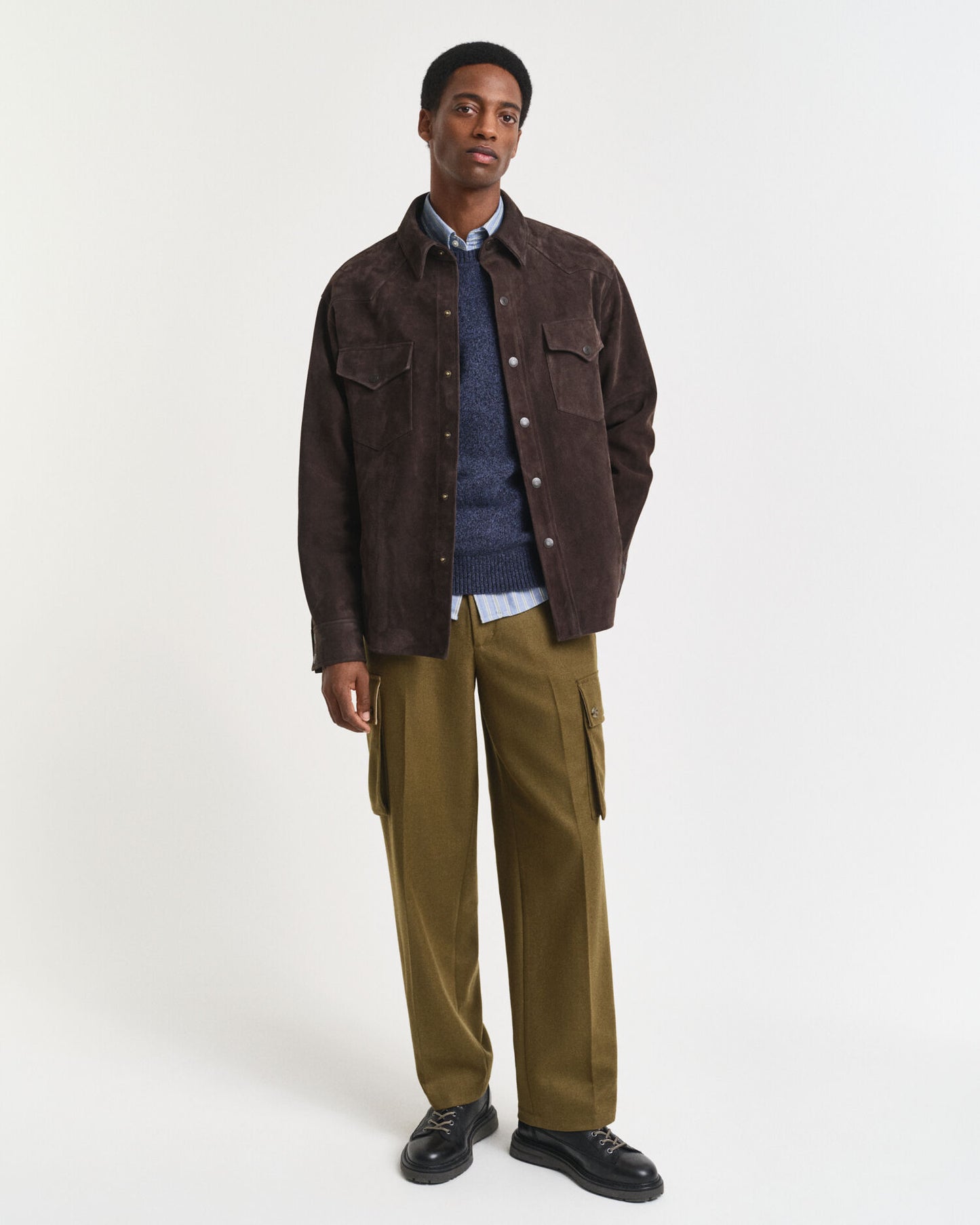 Wool Blend MoulineCrew Neck Sweater