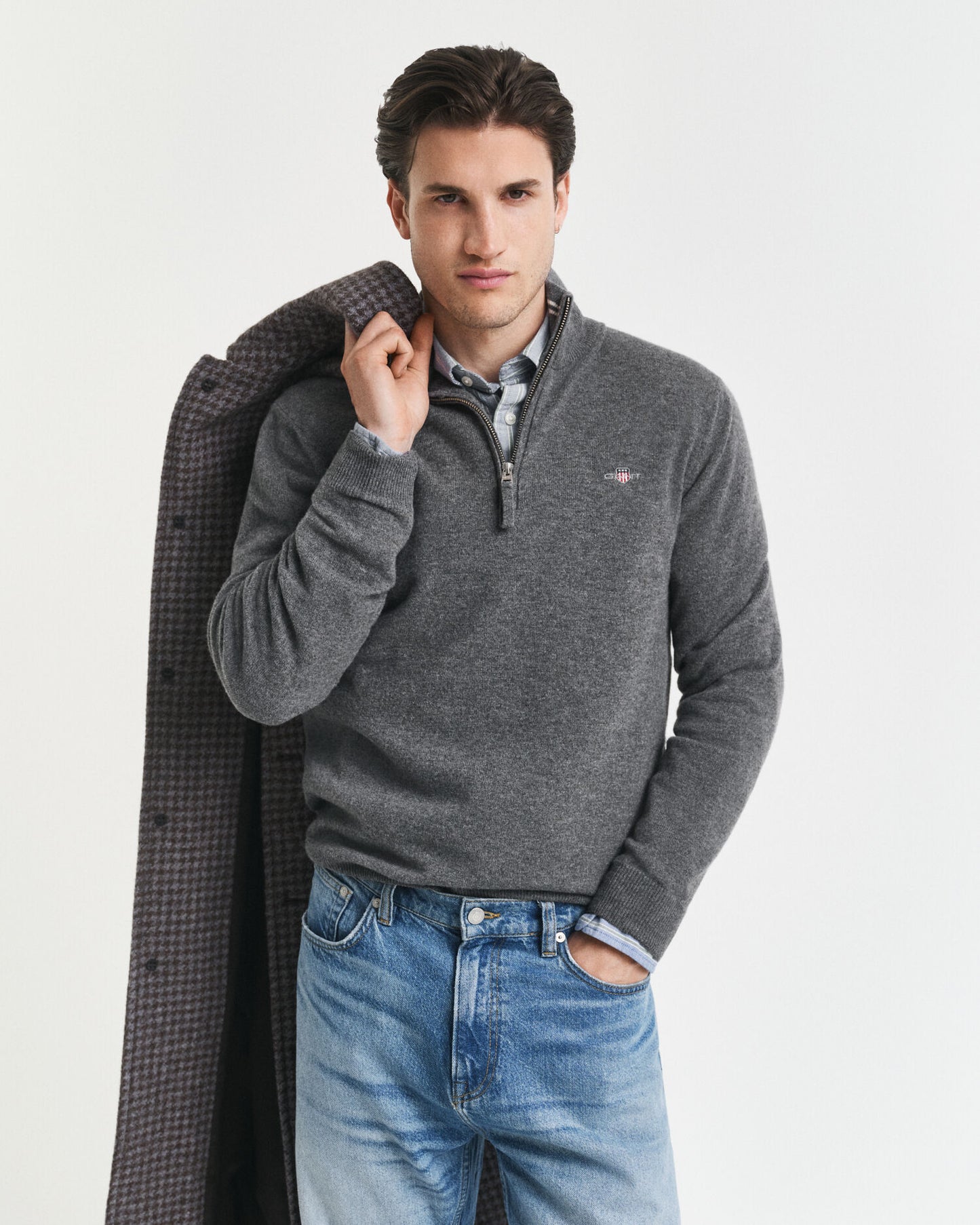Superfine Lambswool Half-Zip Sweater