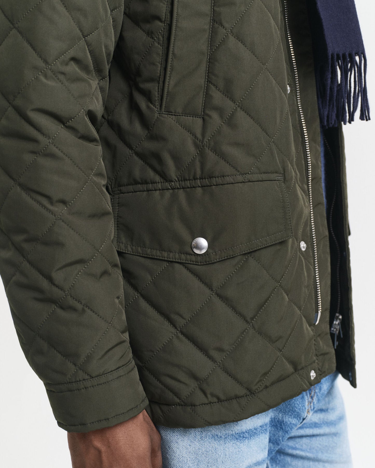 Quilted Windcheater Mid-Length Jacket