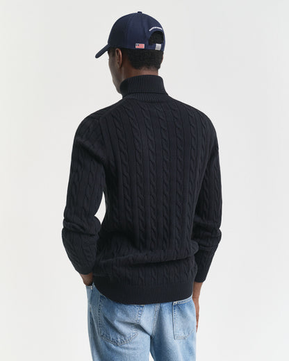 Cotton Cable Knit Turtleneck Sweater