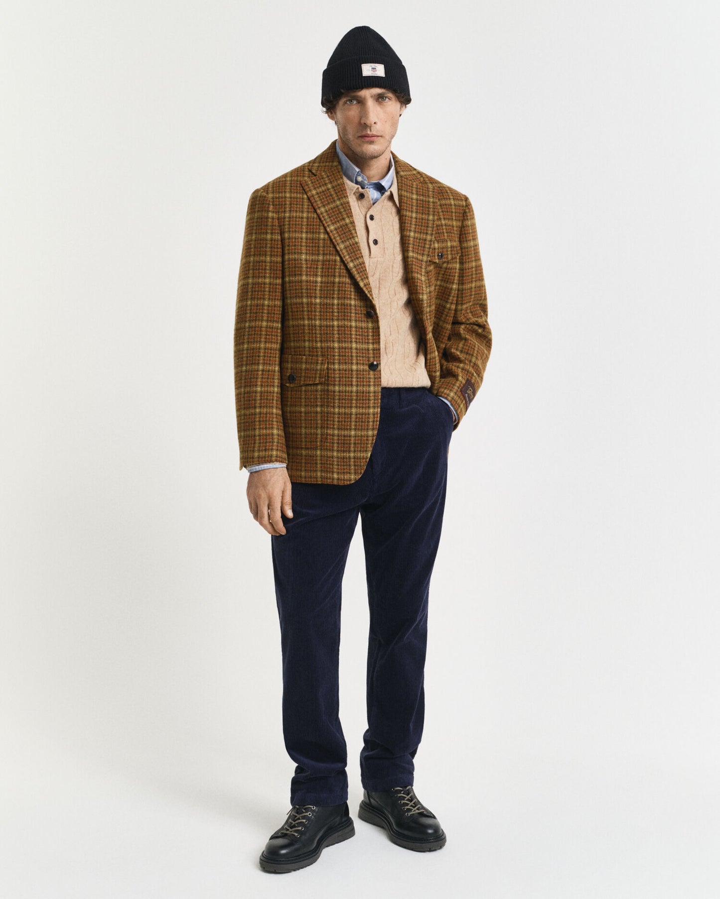 Relaxed Fit Checked Tweed Blazer