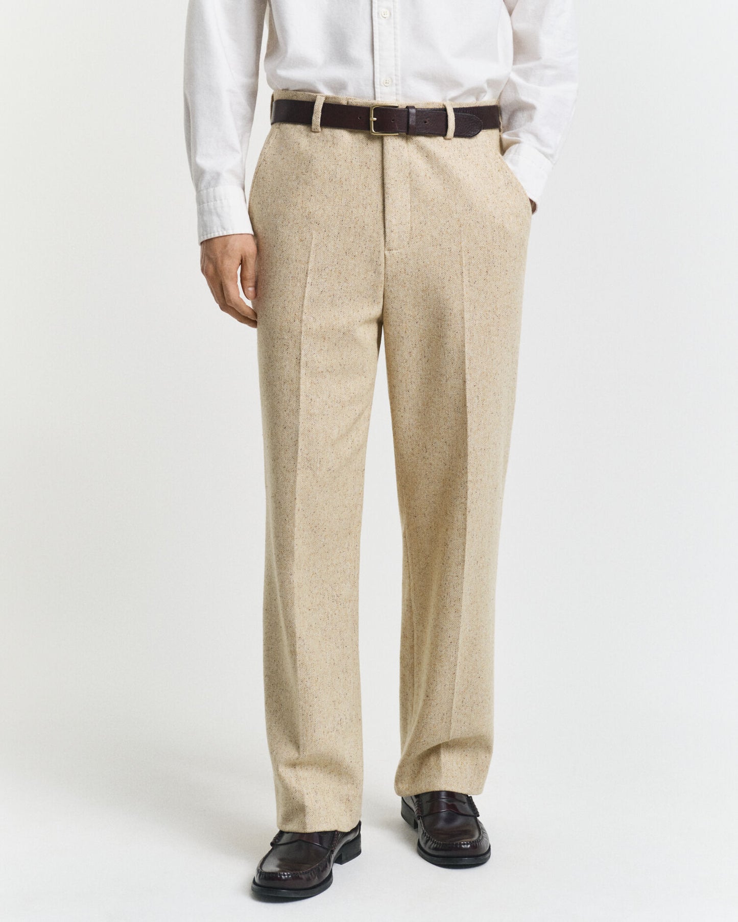 Relaxed Fit Nepps Herringbone Suit Pants