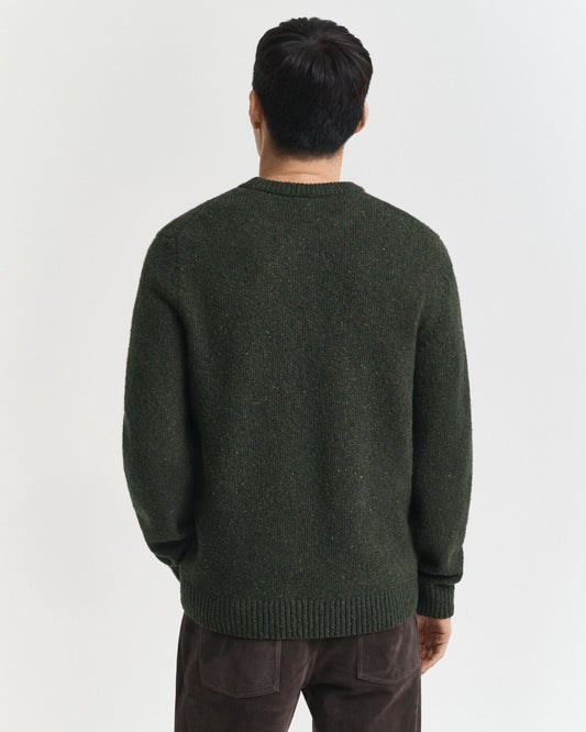 Wool Blend Nepps Crew Neck Sweater