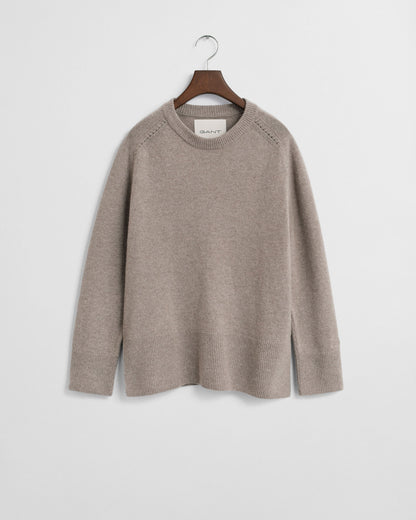 Soft Wool Cashmere Blend Crew Neck Sweater
